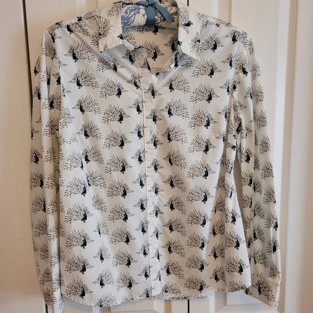 Boden new without tags peacock cotton shirt Size 10 Regular
